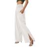 XUNRYAN Women's Cotton Linen Wide Leg Pants Summer Casual High Waisted Boho Palazzo Pants Baggy Lounge Trousers w Pockets view 4
