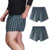 TIICHOO Incontinence Underwear for Men Washable Reusable Regular Absorbency Urinary Leakproof Boxer Shorts with Fly 2 Pack (Large, 2 Green Plaid) view 1