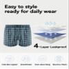 TIICHOO Incontinence Underwear for Men Washable Reusable Regular Absorbency Urinary Leakproof Boxer Shorts with Fly 2 Pack (Large, 2 Green Plaid) view 3
