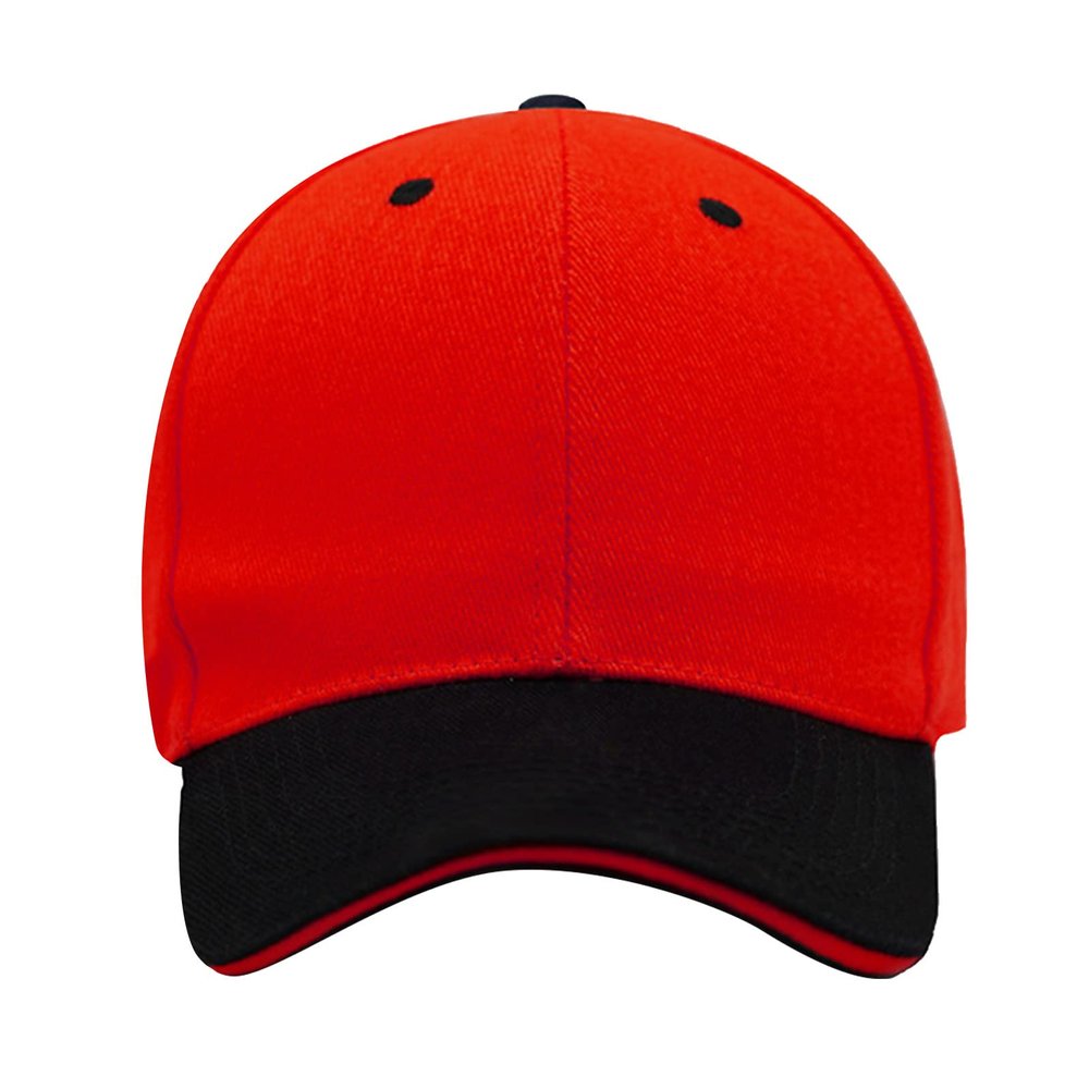 Colour Blocking Baseball Cap for Mens Womens Outdoor Sports Sun Hats Sunscreen Adjustable Tennis Cap Beach Cap (Red, One Size)