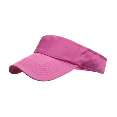 Women Men Breathable Visors Hats Adjustable Empty Top Baseball Cap Solid Colours Outdoor Sports Beach Sun Hat (Hot Pink, One Size)