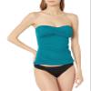 Anne Cole Women's Twist-Front Shirred Bandeau Tankini Swim Top, Deep Sea Blue, X-Small view 1