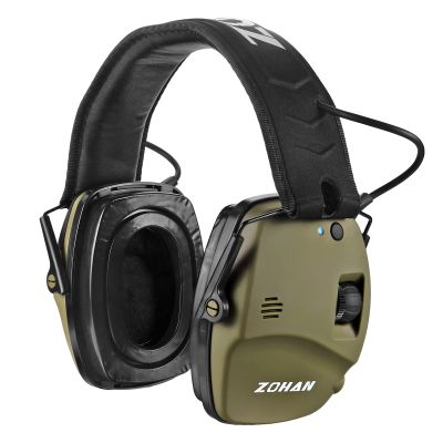 ZOHAN 035 Upgraded Bluetooth 5.4 Electronic Shooting Ear Protection Earmuffs with Gel Ear Pads, Noise Canceling & Sound Amplification, NRR 22dB for Shooting Range & Hunting (Green)