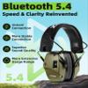 ZOHAN 035 Upgraded Bluetooth 5.4 Electronic Shooting Ear Protection Earmuffs with Gel Ear Pads, Noise Canceling & Sound Amplification, NRR 22dB for Shooting Range & Hunting (Green) view 3