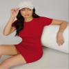 Dresses for Women Women's Dress Solid Bodycon Dress Dresses (Color : Red, Size : Large) view 3