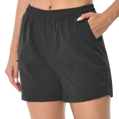 BASSDASH Womens 5 Fishing Hiking Quick Dry Cargo Shorts with Zipper Pockets UPF 50+ Water Resistant Summer Casual Shorts Dark Grey