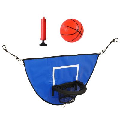 Colaxi Universal Trampoline Basketball Hoop, with Pump and Mini Basketball, Mini Basketball Hoop for Trampoline for Indoor Outdoor Playing Gifts, 3pcs Trampoline Basketball Set