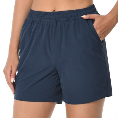 BASSDASH Womens 5 Fishing Hiking Quick Dry Cargo Shorts with Zipper Pockets UPF 50+ Water Resistant Summer Casual Shorts Dark Blue