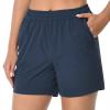 BASSDASH Womens 5 Fishing Hiking Quick Dry Cargo Shorts with Zipper Pockets UPF 50+ Water Resistant Summer Casual Shorts Dark Blue view 1