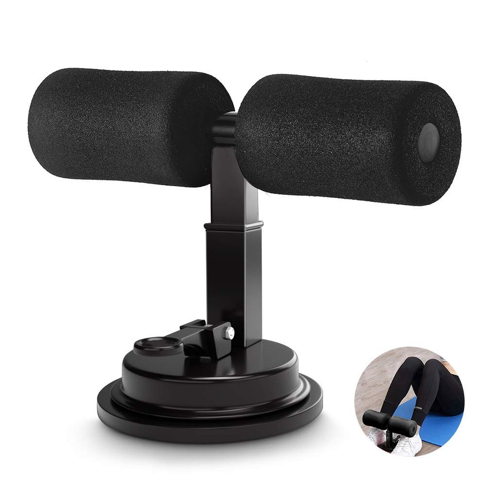 Sit up Bar for Floor, Sit Up Assistant Device Machine with Suction Cup,for Finess Exercising Abdominal Muscles Full Body Training-SU1-Black
