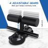 Adjustable Sit-up Bar Floor Assistant, Abdominal Exercise Stand Ankle Support Trainer Workout Equipment for Home Gym Fitness Gear-Black view 4