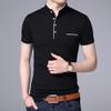 JEsilunmaMY Casual Stand Collar Henley Shirts for Men Summer Short Sleeve Polo Tee Tops with Pocket Slim Fit Henley T-Shirts (US SIZE M Asia L,Black) view 2