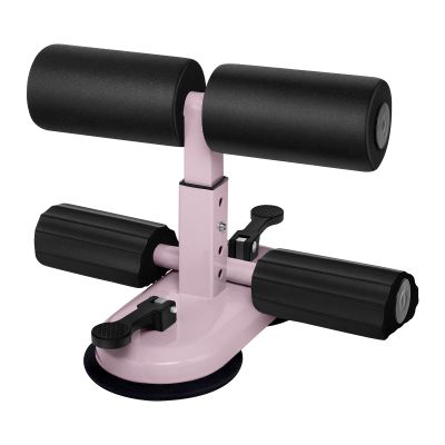 Adjustable Sit-up Bar Floor Assistant, Abdominal Exercise Stand Ankle Support Trainer Workout Equipment for Home Gym Fitness Gear-Pink