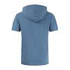 JEsilunmaMY Men's Short Sleeve Lace Up Hoodies Solid Color Cotton Linen Hooded Hippie Shirt Summer Beach Drawstring T-Shirt (US Size XS Asia S,Blue) view 3