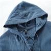 JEsilunmaMY Men's Short Sleeve Lace Up Hoodies Solid Color Cotton Linen Hooded Hippie Shirt Summer Beach Drawstring T-Shirt (US Size XS Asia S,Blue) view 4