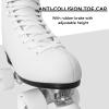 Roller Skates for Women with PU Leather High-top Double Row Rollerskates, Unisex-Adult Indoor Outdoor White Derby Skate Size 7 with Adjustable Fast Braking for Beginner view 3