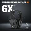 Hocazor Upgrade Bluetooth 5.4 Shooting Ear Protection with Sound Amplify Electronic Digital Safety Ear Muffs Slim Hearing Protector for Shooting Hunting Gun Range (Black) view 2