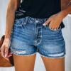FRODQYX Women's Denim Shorts Mid-Layer Ripped Denim Shorts Stretchy hot Short Jeans Street Hipster Shorts (as1, Alpha, s, Regular, Regular, Blue 02) view 2