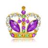 Sparking Rhinestone Crown Brooches For Women Purple Color Rhinestone Pins Buckle Badge Pin Jewelry Accessories for Bridal Wedding view 1