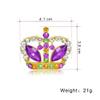 Sparking Rhinestone Crown Brooches For Women Purple Color Rhinestone Pins Buckle Badge Pin Jewelry Accessories for Bridal Wedding view 2