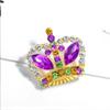 Sparking Rhinestone Crown Brooches For Women Purple Color Rhinestone Pins Buckle Badge Pin Jewelry Accessories for Bridal Wedding view 4