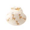 Kids Baby Boys and Girls Cute Giraffe Pattern Hat Foldable Bucket Hats Sunscreen Fisherman Cap for 1~4 Years (Beige, One Size) view 1