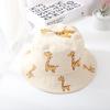 Kids Baby Boys and Girls Cute Giraffe Pattern Hat Foldable Bucket Hats Sunscreen Fisherman Cap for 1~4 Years (Beige, One Size) view 2