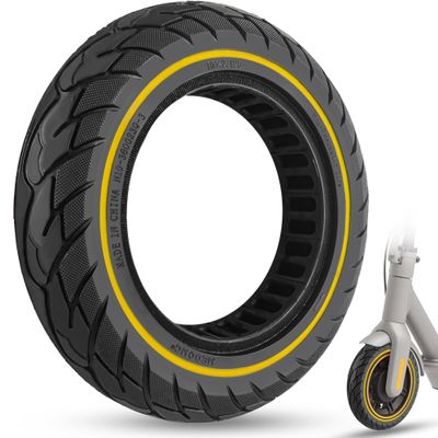 GLDYTIMES 2PCS 10x2/54-152 Solid Tire, 10x2.125 50/75-6.1 Tubeless Tyre for iScooter i9 plus isinwheel s9 max Swagtron SG-5 VOLPAM SP01 Gotrax GXL V2 Ninebot F25/ D40X/ D18W Electric Scooter, Black