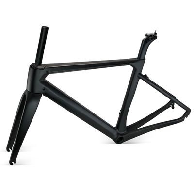 HIMALO Carbon 700C Road Bike Frameset 46/48/50/52/54cm Breaking Wind Racing Frame C Brake 100/130mm Quick Release Bicycle Frame Internal Routing (Color : 50CM Matte Black)