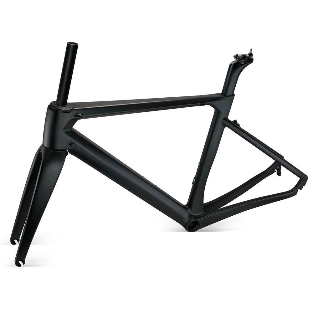 HIMALO Carbon 700C Road Bike Frameset 46/48/50/52/54cm Breaking Wind Racing Frame C Brake 100/130mm Quick Release Bicycle Frame Internal Routing (Color : 50CM Matte Black)