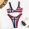 Fattyeery Women's 2 Piece Sets Swimsuit Norway Flag Swimwear Bikini Bathing Suit Swimsuits Set XL view 3