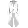 Men's Medieval Tailcoat Jacket Men Formal Long Sleeve Vintage Gothic Tuxedo Mens Suit Costume Steampunk Coat Men Halloween Frock Coat Men Victorian Outfit Men Pirate Coat White #d 4XL view 1