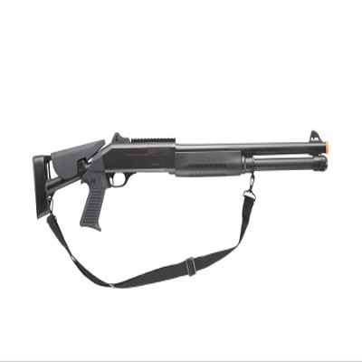 Powerful M3 Pump Action Multi Shot Airsoft Shotgun w/Retractable Stock - Black (320 FPS)