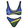 Fattyeery Women Bikini Set Solomon Lslands Flag Two Piece Swimsuit Swimwear Bathing Suit Tankini Swimsuit Set XS view 4