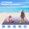 Beach Blanket Sandproof Oversized 83" x 79" Ombre Lavender Purple Waterproof Quick Drying Sand Free Mat White Texture Picnic Blankets for Outdoor Travel Camping Hiking Park view 3