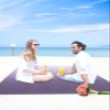 Beach Blanket Sandproof Oversized 83" x 79" Ombre Lavender Purple Waterproof Quick Drying Sand Free Mat White Texture Picnic Blankets for Outdoor Travel Camping Hiking Park view 4