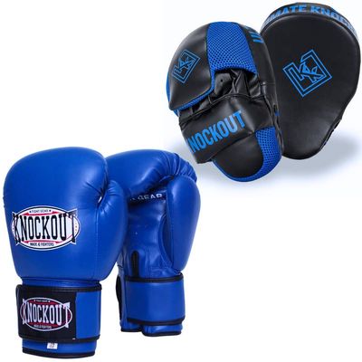 Boxing Gloves and Pads Focus Mitts Set for Kickboxing, Muay Thai MMA Training, Fitness Kit with Punching Pads for Martial Arts