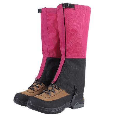 AVLUZ Outdoor Travel Leg Gaiter, Waterproof Warm Legging, Hunting Climbing Camping Winter Tourist Snow Foot Cover,Adjustable Snow Boot Gaiters. (Pink,XS)