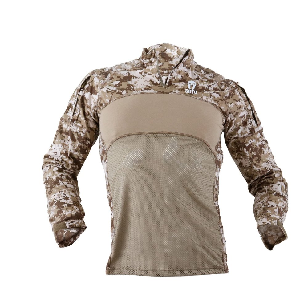 Spec Ops Tool Gear Foxtrot Men's Work T-Shirt with Breathable Mesh & Padded Shoulders for Outdoor: Fishing, Hiking, Airsoft; Camo