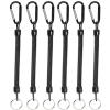 FANGBLUE 6Pcs Fishing Lanyards with Carabiner Boating Ropes Retention Ropes Holder Pliers Lip Bass Fishing Tackle for Safe Keeping Fishing Rod (Black) view 1