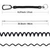 FANGBLUE 6Pcs Fishing Lanyards with Carabiner Boating Ropes Retention Ropes Holder Pliers Lip Bass Fishing Tackle for Safe Keeping Fishing Rod (Black) view 3