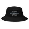 Best Grandpa Ever hat, Embroidered Unisex Bucket hat, Grandpa Gift, for Men. Black view 1