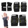 Flybar Knee and Elbow Pads, Wrist Guards Protective Safety Gear Set - Multi Sport Protection for Skateboarding, BMX, Pogoing, Inline Skating, Scooter - Kids, Teen & Adult Sizes (Yellow, Medium) view 1