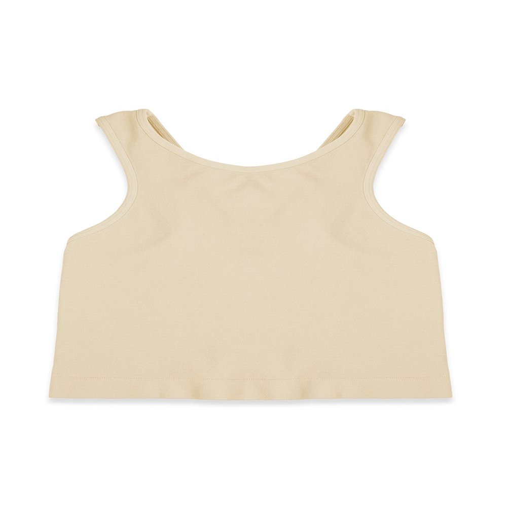 Kurve Premium Girls Seamless Supersoft Sleeveless Crop Tank Top - Stretchy Bra, UV UPF 50+ (Made in USA), Pebble, 4 Years- 8 Years