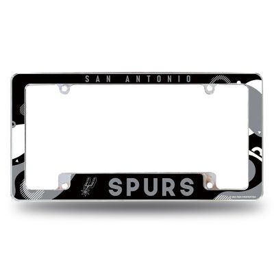 NBA Basketball San Antonio Spurs Wave 12" x 6" Chrome All Over Automotive License Plate Frame for Car/Truck/SUV