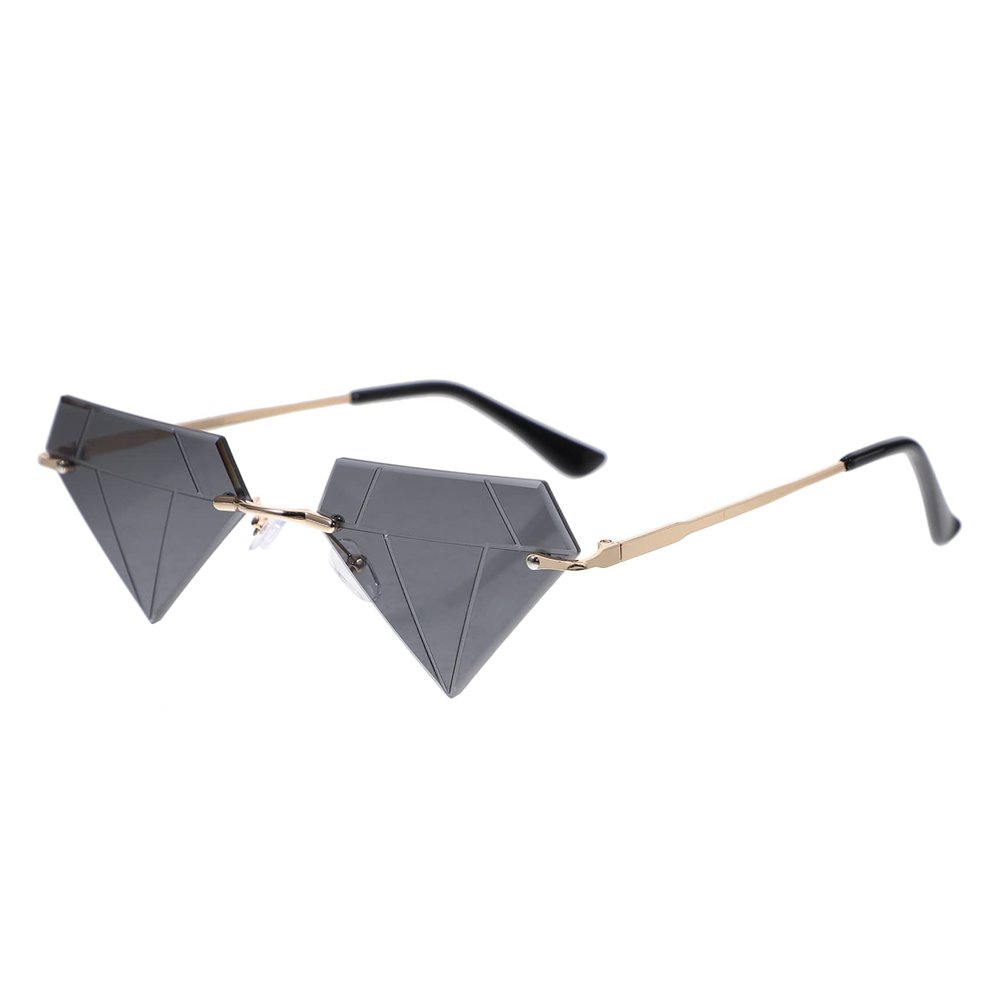 LABRIMP Unique Graphite Mirror Sunglasses Rimless Style Beach Party Accessory Photo Prop Comfortable Fit