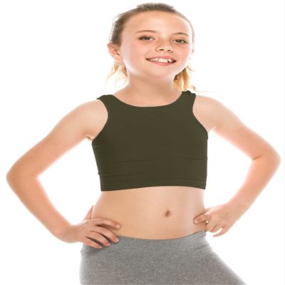 Kurve Girls' Seamless Sleeveless Crop Tank Top for Dance & Everyday