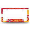 Rico Industries NFL Football Kansas City Chiefs Wave 12" x 6" Chrome All Over Automotive License Plate Frame for Car/Truck/SUV view 1
