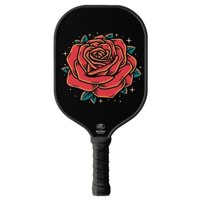 TigerTail Sports Red Rose Colorful Design Pickleball Paddle, USA Pickleball Approved, Black Trim