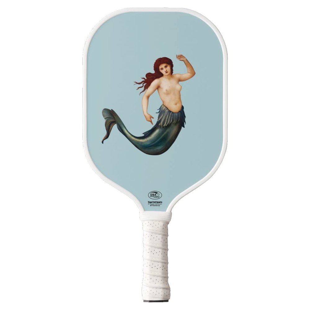 TigerTail Sports Sea Nymph Colorful Design Pickleball Paddle, USA Pickleball Approved, White Trim